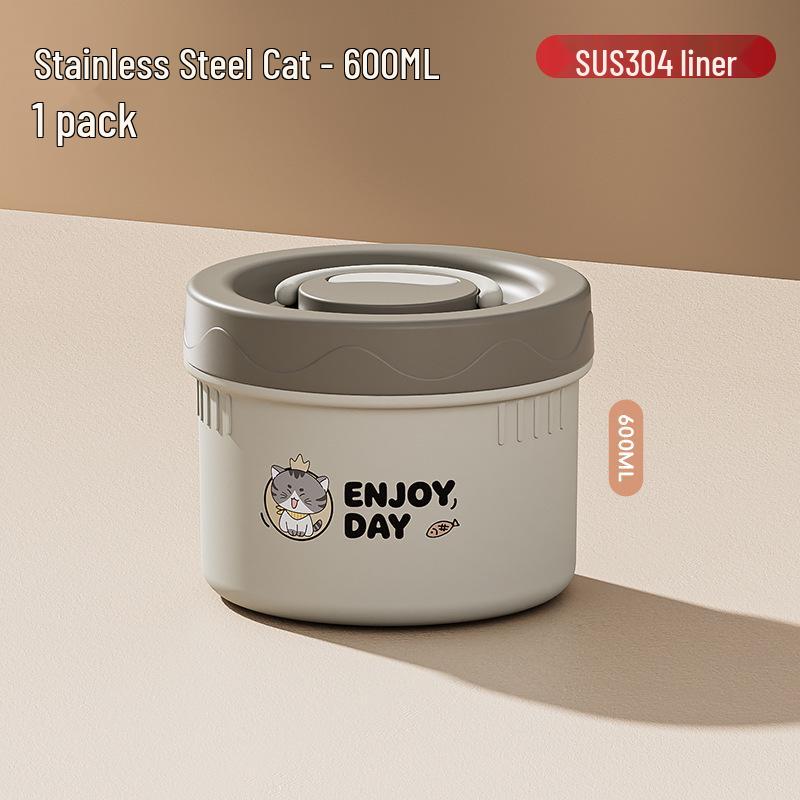 304 Stainless Steel Insulated Japanese-Style Bento Lunch Box - Microwaveable for Office Workers and Students