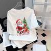 Christmas Printed Women's Comfortable T-shirt Personalized Commuter Versatile Casual Soft Short Sleeved Cotton T-shirt