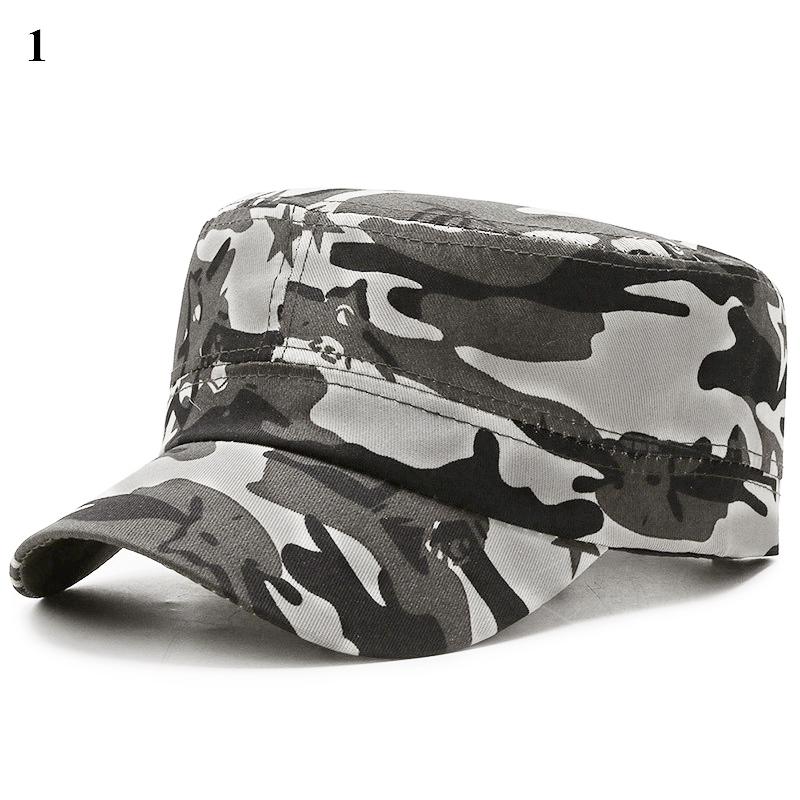 Camouflage Flat Cap Snapback Hat Adjustable Classic Fashion Soldier Sunshade Sun Hats Summer Hunting Hiking Outdoor Sun Caps