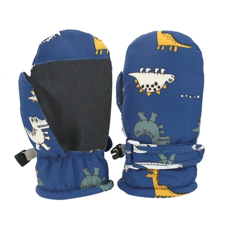 

Регулируемые снежные варежки Водонепроницаемые снежные перчатки Мультяшные ветрозащитные лыжные варежки Быстросохнущие перчатки для младенцев 2 pairs For 6M to 2T синий
