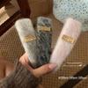 Retro French Wide Skull Top Sponge Headband for Women - Milk Coffee Color Hair Accessory
