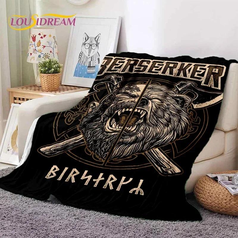 Nordic Viking Odin Valhalla Valknut Soft Flannel Blanket for Beds Bedroom Sofa Picnic,Throw Blanket for Outdoor Leisure Nap Gift