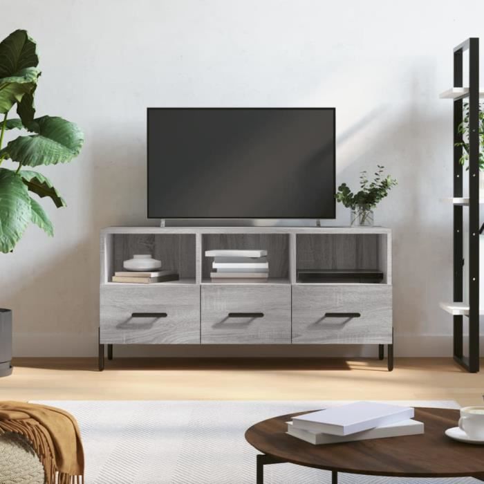 VidaXL Meuble TV sonoma gris 102x36x50 cm bois d'ingénierie 829050