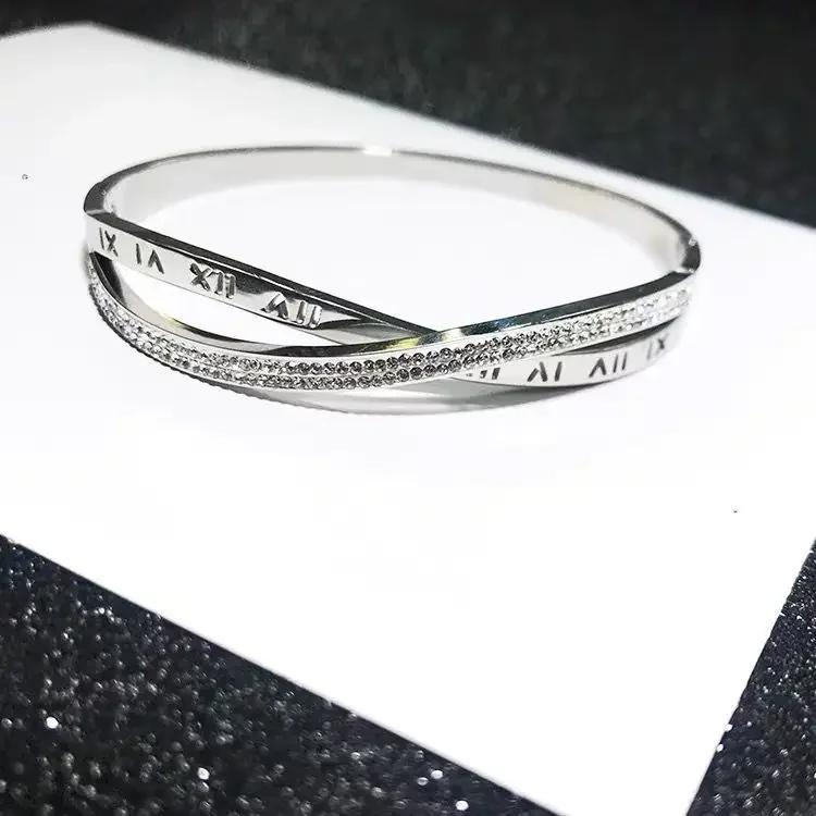 Roman Numerals Bracelet for Women Stainless Steel Jewelry Accessories Luxury Bracelet Women Fashion