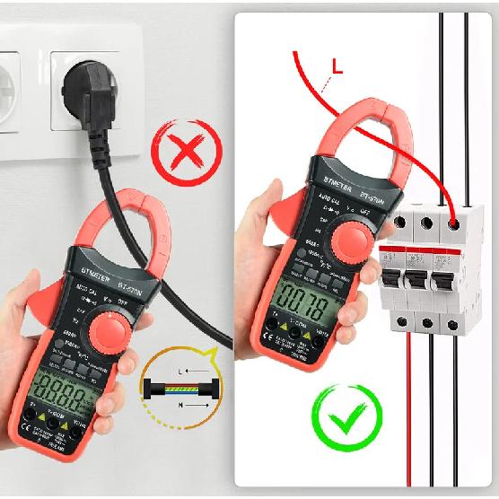 6000 Digits Auto Cal Clamp Multimeter - AC/DC Voltage Current Resistance with 1000A Capacity , -20 - 10000 ℃ , BTMETER BT-570N