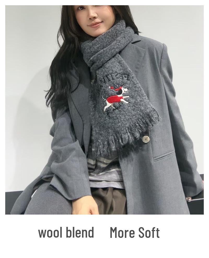 Women's High-End Knit Christmas Scarf – Thick, Warm, and Versatile for Autumn and Winter