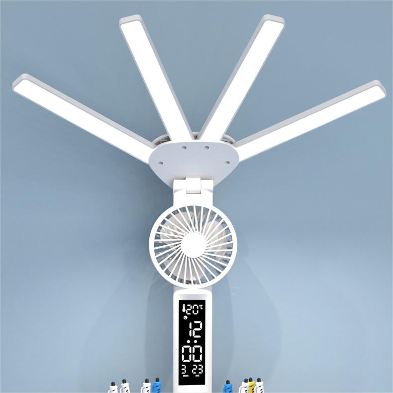 Stolní LED lampa USB stmívatelná dotyková skládací stolní lampa s hodinami kalendářní teploty Noční světlo pro studijní lampu na čtení