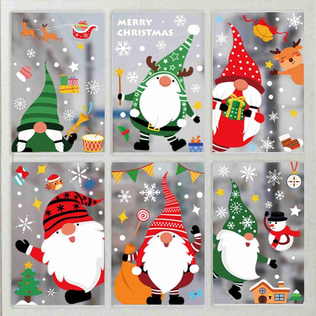 Pegatinas adhesivas para ventana de Navidad, pegatinas adhesivas para ventana de copo de nieve de Navidad para vidrio
