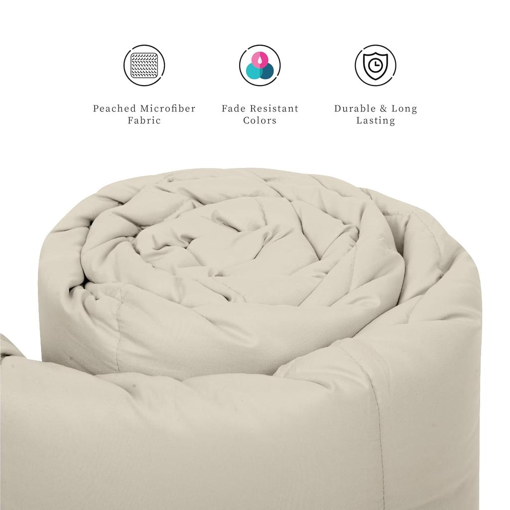 Plush Reversible Microfiber Comforter Single Bed | 220 GSM Wadding |110 GSM Peached Extra Soft Microfiber Fabric,
