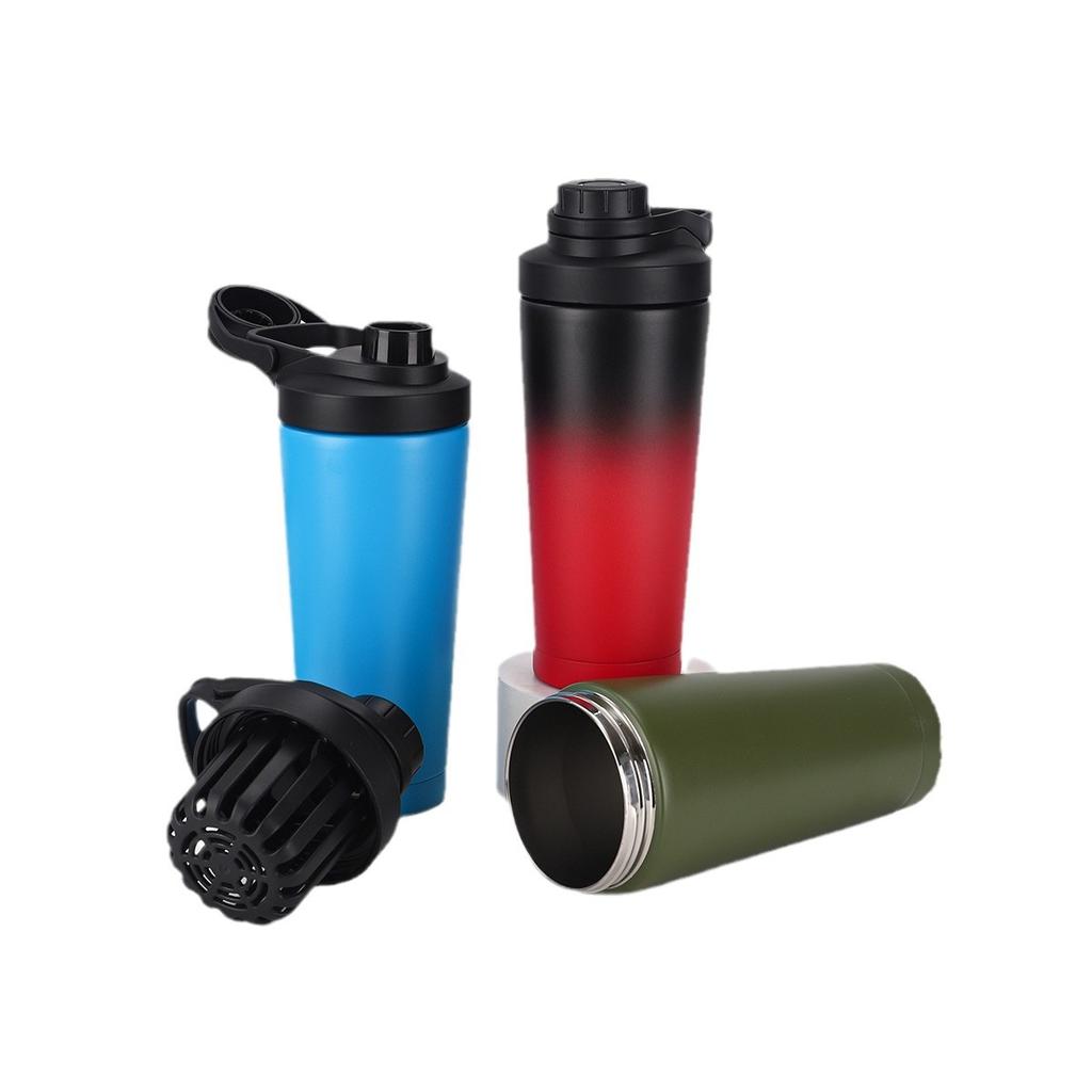 Pahar Shaker din Oțel Inoxidabil Tip Capac cu Cleme Pahar Termos Outdoor Capacitate Mare Pahar pentru Apă Fitness
