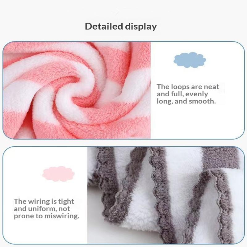 Thick Towel Absorbent Facial Towel Striped Coral Velvet Bath Towel Quick Drying Beach Towel Household Motion Bath Bath Towel