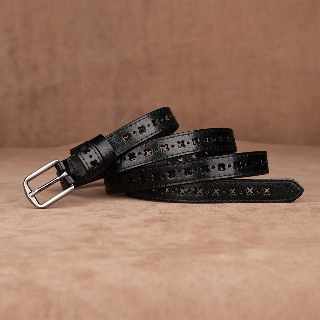 First Layer Cowhide Belt, Genuine Leather, Retro Versatile Tree Paste Leather Pin Buckle, Retro Belt, Young And Middle-Aged Belt Men