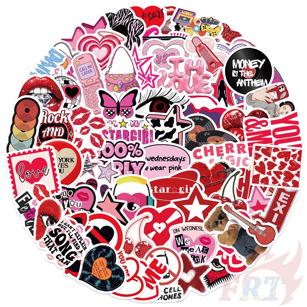 100 Adet/Set Downtown Y2K Kızları Sanat Serisi 01 Çıkartmaları Kendin Yap Moda Çıkartmaları
