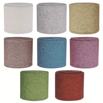4cm/6cm Christmas Ribbon Glitter High Gloss Multi-colors Tear-resistant Anti-fade Gift Packing Scene