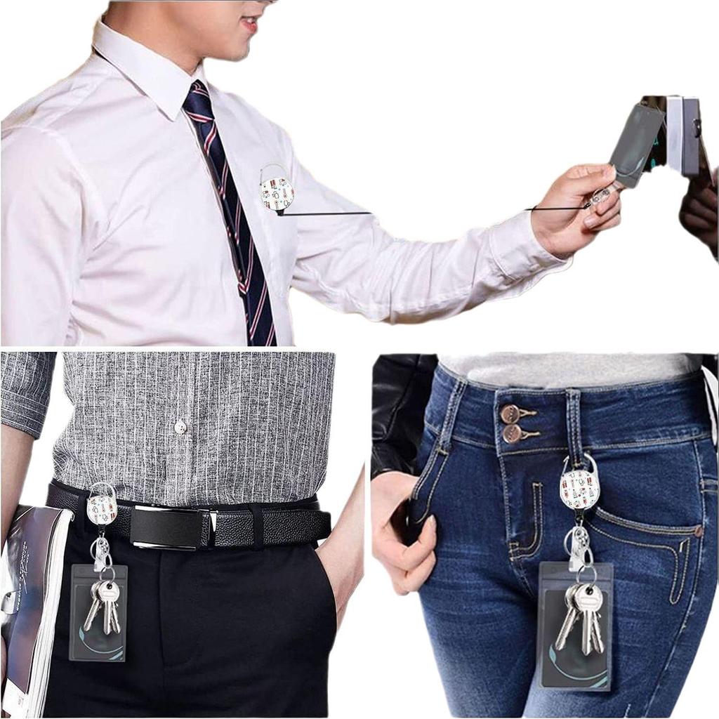 Zinc Alloy Retractable Badge Reel & Epoxy Lanyard ID Holder Set