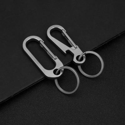 Titanium Alloy Keychain Waist Belt Buckle Creative Key Ring Outdoor Tools Bottle Opener EDC Multi-function Portable