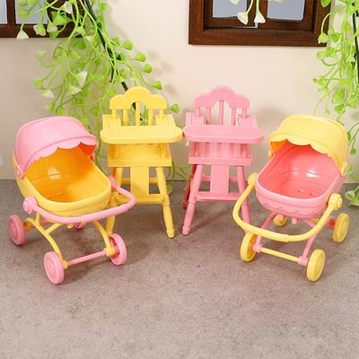 1 juego de mini cochecito de bebé para muñecas, carrito, mesa de comedor para niños, juguete de casa de muñecas, cochecito de simulación, juego de rol para niños.