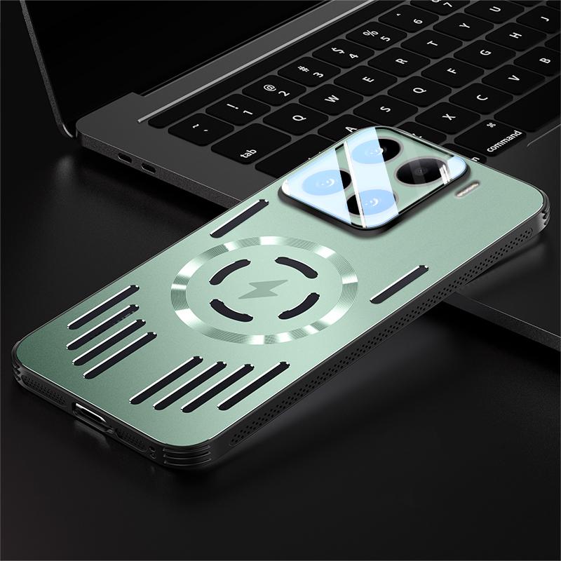 Hard Metal Heat Dissipation Magnetic Wireless Charging Cover For Xiaomi 15 Ultra 14 13 Pro Cool Protective Back Case