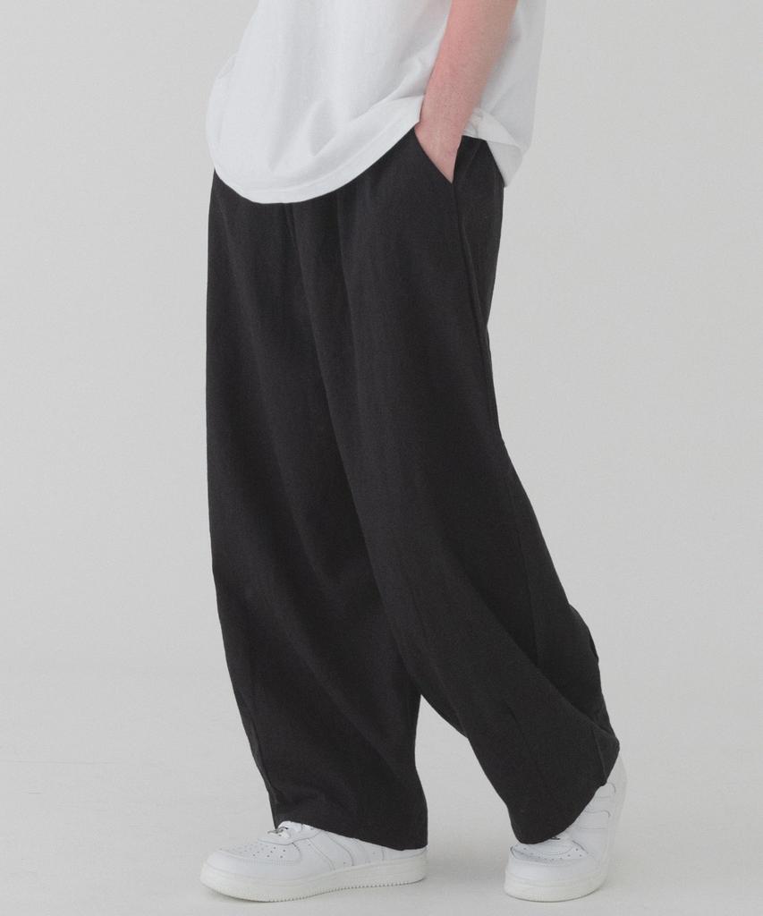 PIANER Comfortable Linen Balloon Pants (Black)