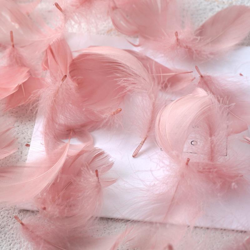 50Pcs Macaron Color Small Feather Small Goose Feather Wedding Festival Event Stage Decoration Gift Box Filling Material