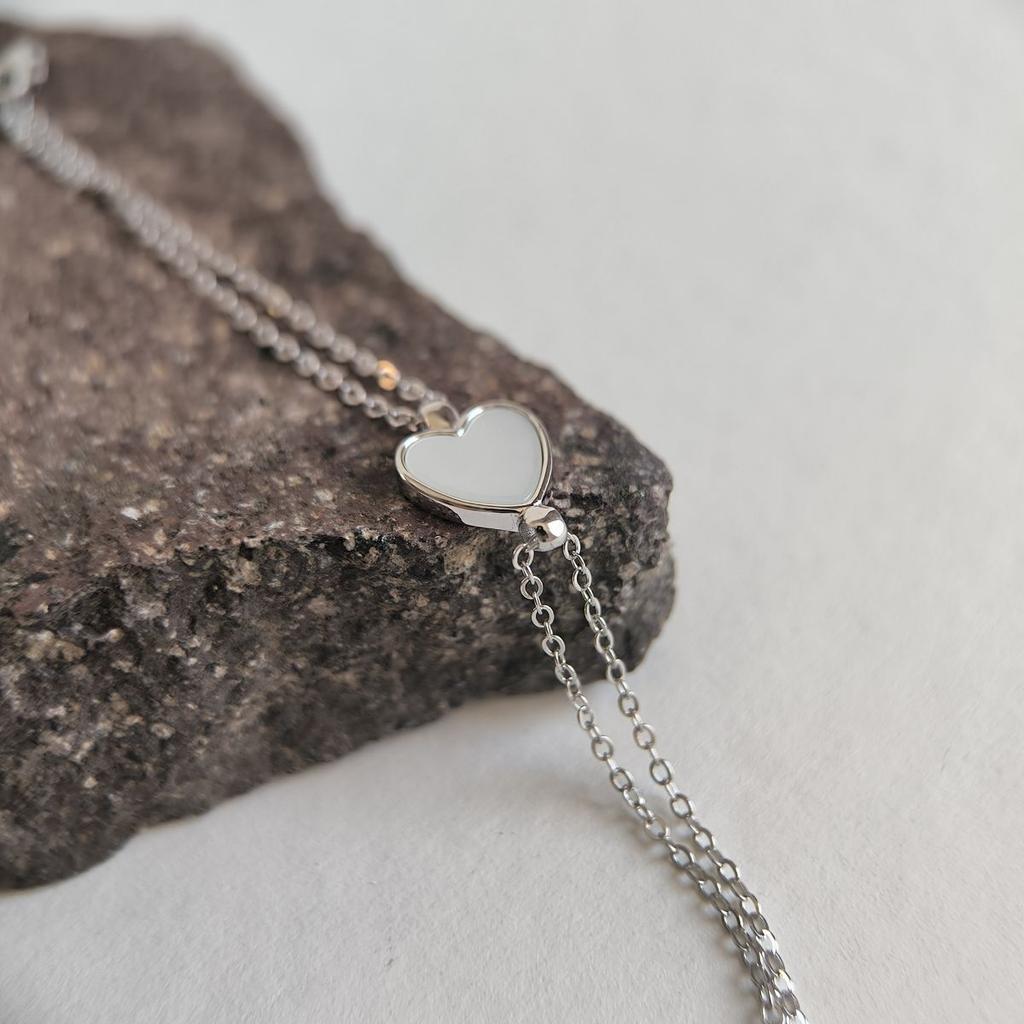 Silver Bracelet with Natural Mother-of-pearl, Product Weight 2.01 G (2184591)