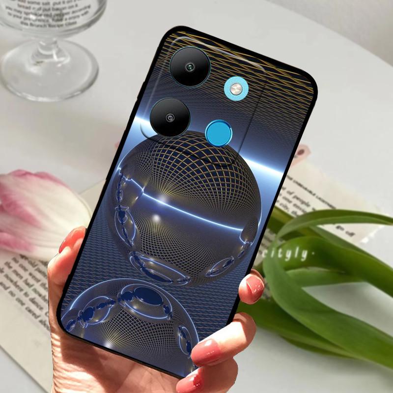 For Infinix Smart 7 Case Luxury Silicone TPU Soft Phone Black Cover Cases For Infinix Smart7 X6515 Funda Protector Coque Capa