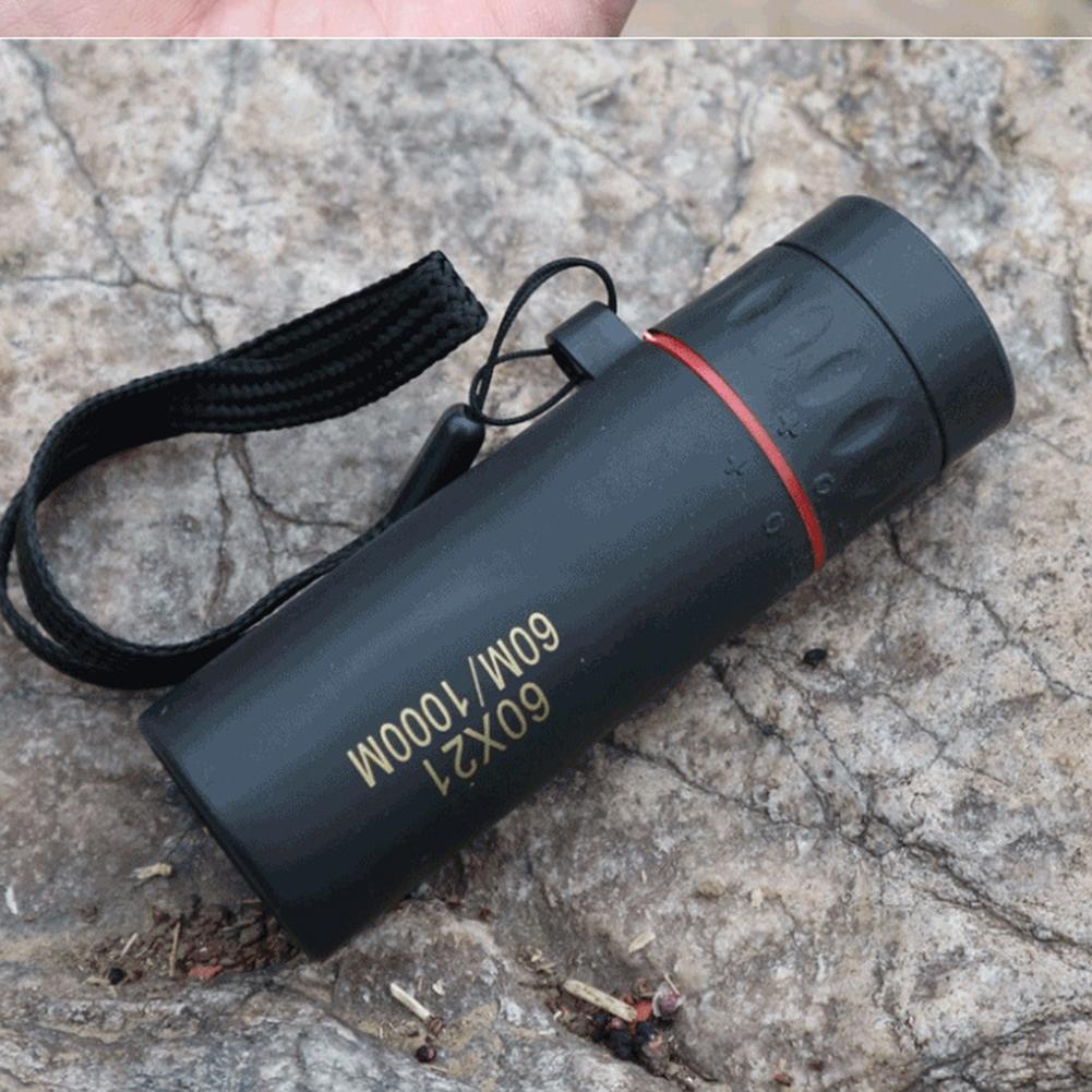 60x21 BAK4 Zoom Monokular Fernglas mit Handschlaufe Mini Tragbares Teleskop Optik Zielfernrohr für Outdoor Camping Jagd Teleskop
