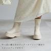 Vivian Women's Knit Boots, Platform Short, V6360AW, Beige, Size L (24.0-24.5)
