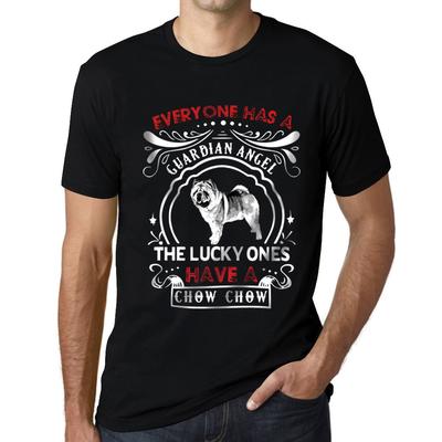Herren Vintage T-Shirt Grafik T-Shirt Chow-Chow Dog Deep Black