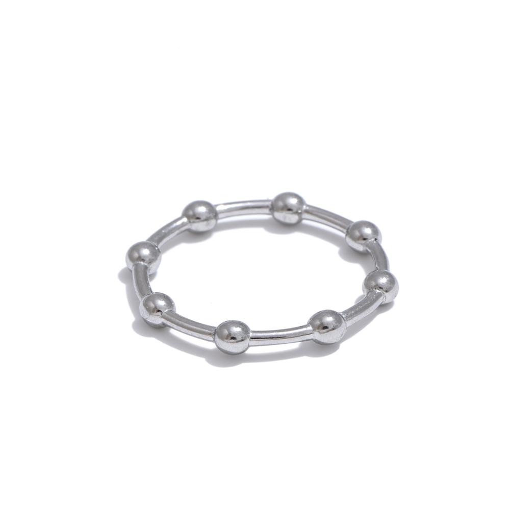 

Yhpup 6789# Minimalist 18K PVD Plated Beads Geometric Thin Ring Stainless Steel Gold Silver Color Charm Fashion Finger Jewelry 6