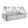 Raised Garden Bed with Cover, 1800 X 900 X 300 Mm, Rectangular Galvanized Metal Planter Box Outdoor, with PE Greenhouse Cover & Gloves, Rustproof