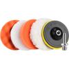 Electric Car Polisher Kit: Drill Attachment, Self-Adhesive Sponge, Wool Ball, Polishing Disc for Scratch Removal.