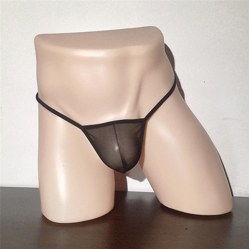 1Pc Underwear Men Lingerie Low-waist Polyester Fiber Solid Color Thongs Bulge Pouch Thin Pouch Panties