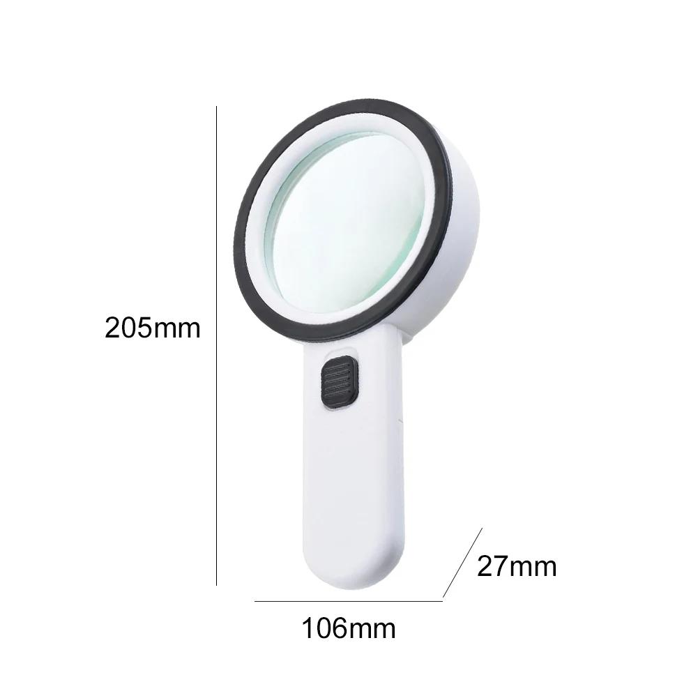 HD30 10X LED zvětšovací lupa Osvětlená lampa s lupou Tříbarevná lupa pro sváření/stolní lampu/péče o pleť
