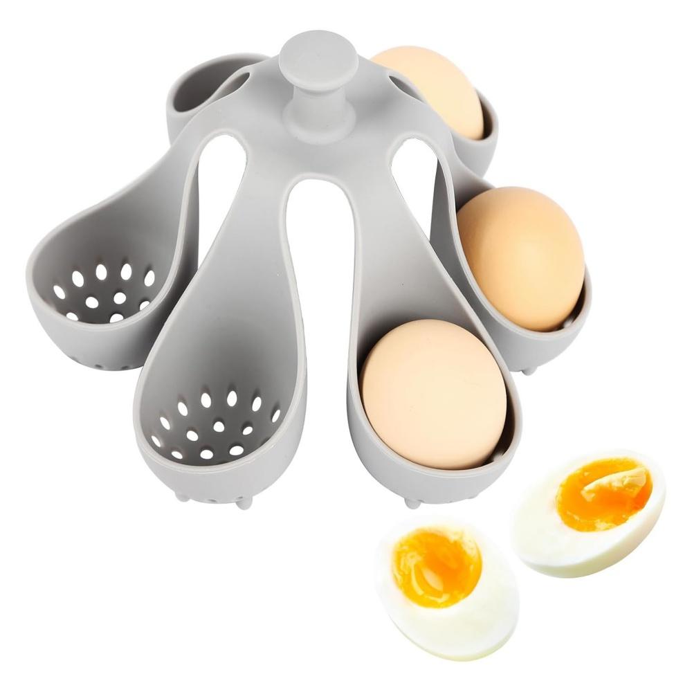

6 Egg Silicone Boiler Rack Egg Cooker For Making Soft or Hard Boiled Eggs
