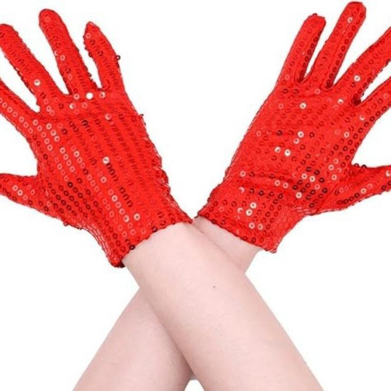 Silver Sparkly Mesh Gloves 1 Pair Shiny Glossy Women Dance Costume Accessory for Wedding Banquet Cocktail Party Cosplay