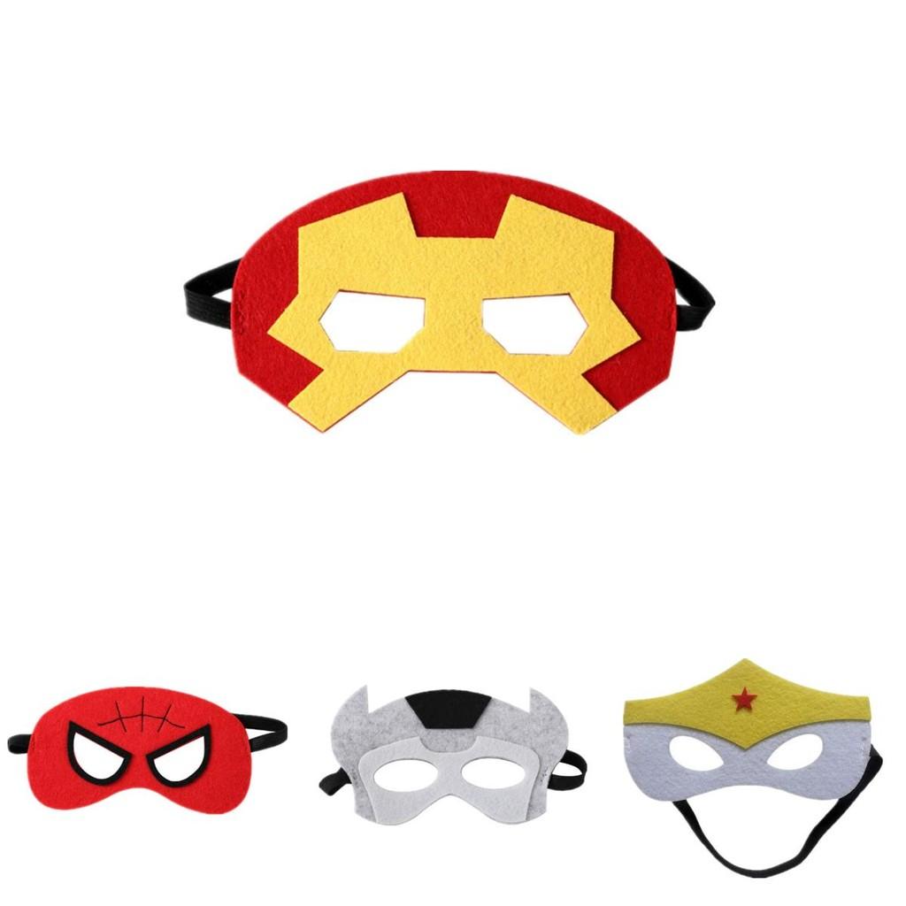 Spiderman Iron Man Batman Kids Felt Mask Halloween Costume Accessory For Role Play Fun