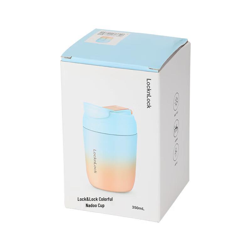 Lock & Lock 350ml Insulated Stainless Steel Flip-Top Mug