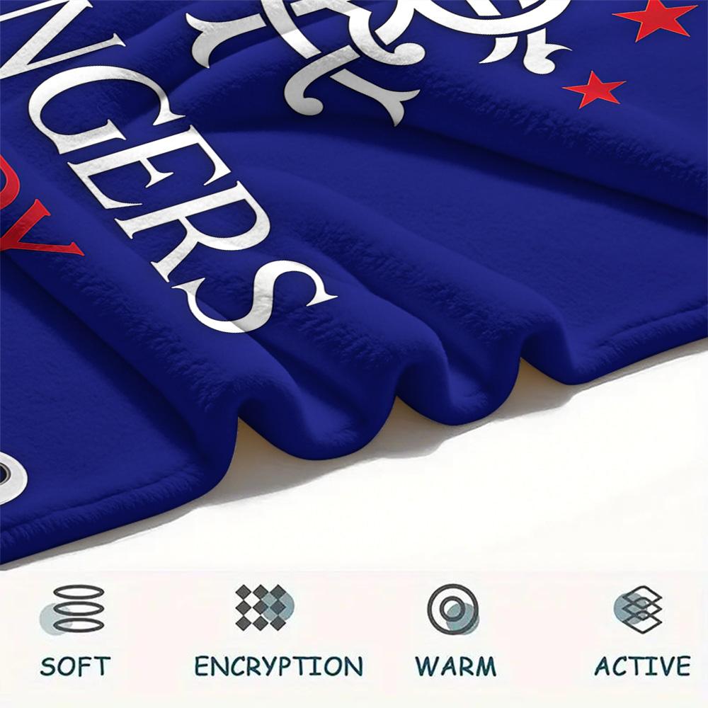 1PC Custom Name Rangers F.C Patterned Flannel Blanket Suitable For All Seasons for Home Decor Warmth and Comfort Gifts Holiday Present -HE182
