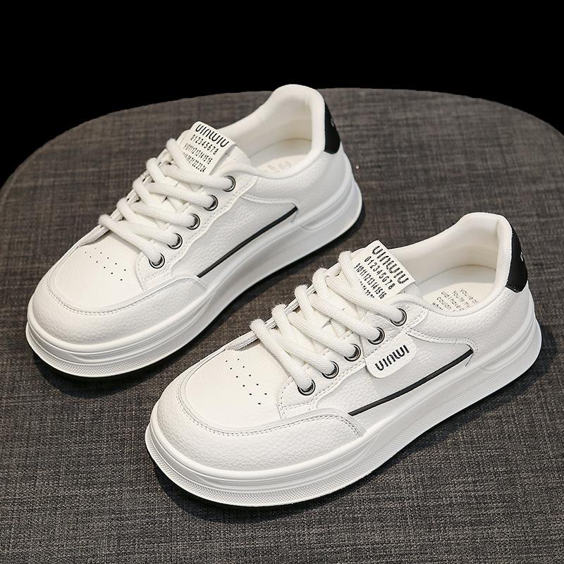 Thick-soled White Shoes Women's Spring and Summer 2025 New Breathable Casual Sports Board Shoes Soft-soled Shoes Children