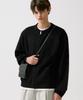 TRILLION Washable Round Neck Hacci Zip-Up Knit (Pure Black)
