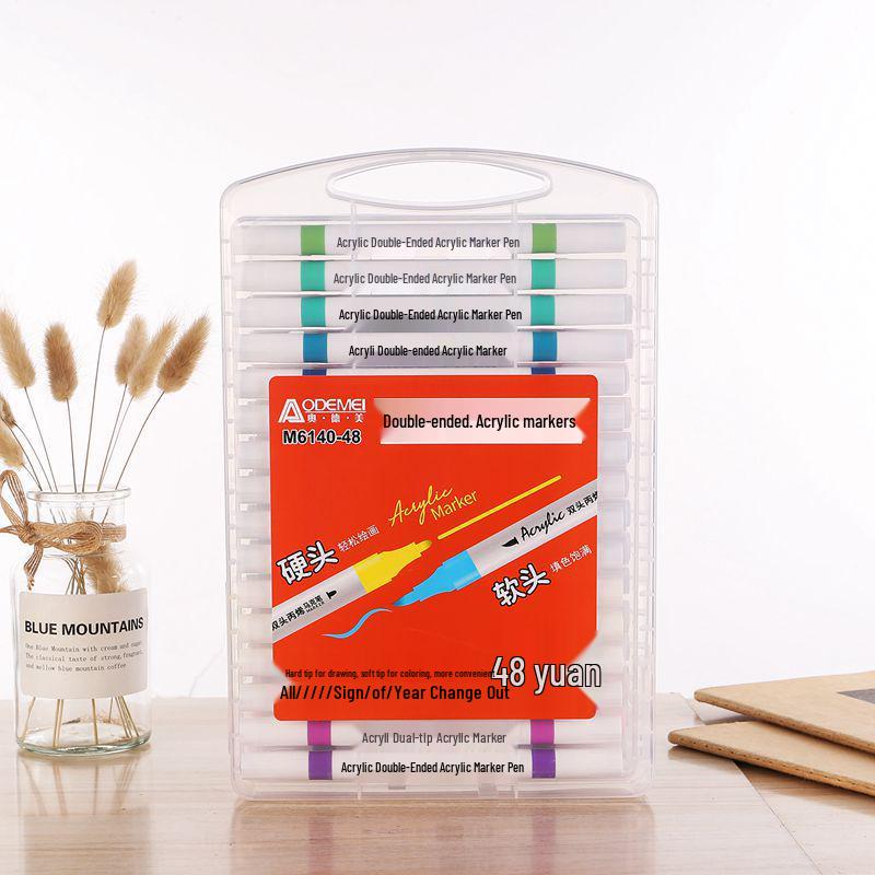 48 Цветных Акриловых Маркеров Двусторонних для Детских Художественных Проектов и Дневников