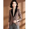 EST+II Women's Elegant Color-Block Lapel Blazer