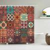 Bohemian 3D Shower Curtain, Indian Mandala Flower Green Blue Chic Color Modern Pattern Bathroom Fabric Home Decor Shower Curtain