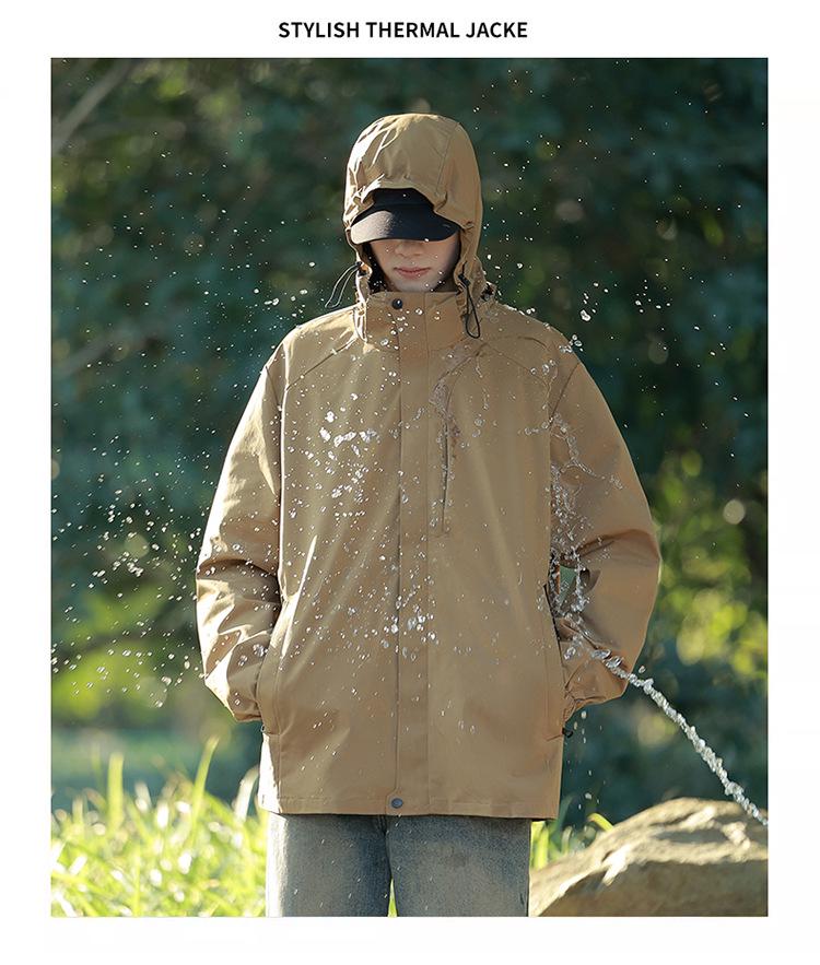 Men's Autumn/Winter Outdoor Mountain Series Casual Hooded Windbreaker Jacket