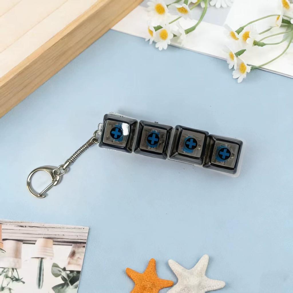 Beleuchtet LED Tastatur Schlüsselanhänger Fidget Spielzeug Clicker Sensorisches Spielzeug Stressabbau für Tastatur Schlüsselanhänger Fidget Gadget für Erwachsene Spielzeug
