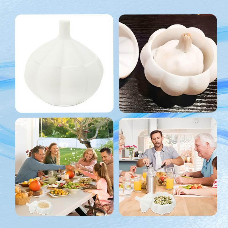 Garlic Keeper Garlic Shape Lemon Saver Airtight Lemon Fresh-keeping Preserver For Potato Ginger Onion Cheese Spinach Salad Soup