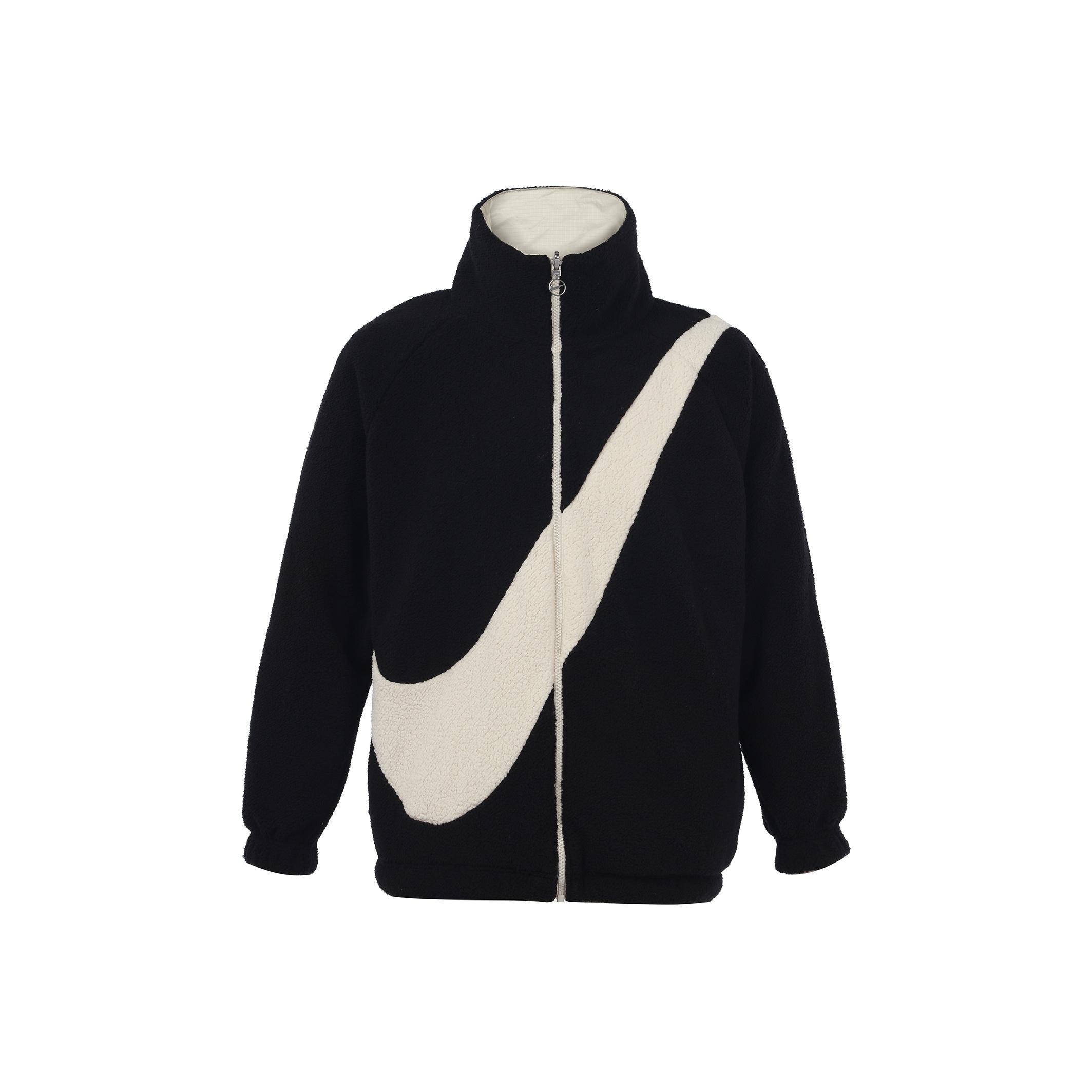 Двусторонняя толстая повседневная куртка Nike на флисовой подкладке с большим логотипом Женская куртка черная DC5138-010 M