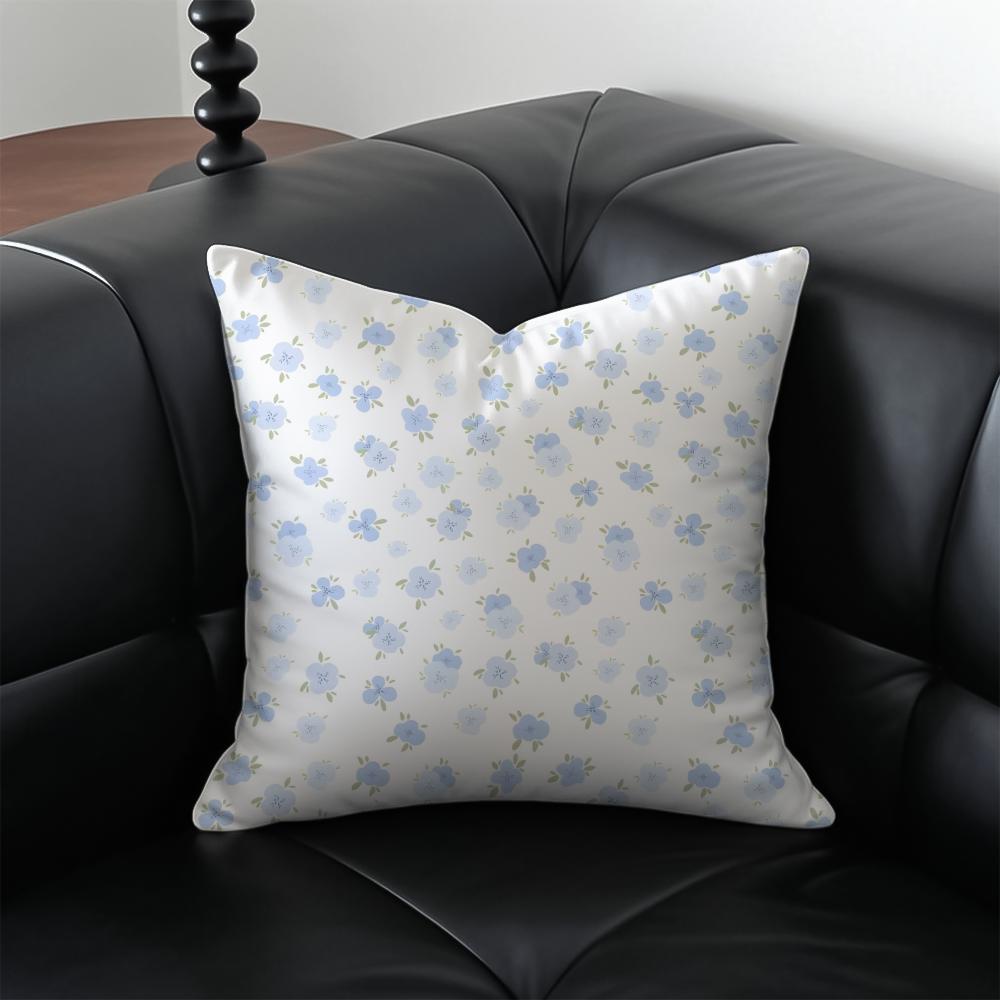 Elegant Floral Pillow Art Style Decor Cushion Cover Pillow Case Anti-Dustmite Invisible Zipper Silky Plush Cushion