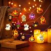 1PC Halloween LED String Lights 10/20 LED Ghost Pumpkin Spider Mummy Skeleton Fairy Lights Suitable for Holiday Party Home Decor